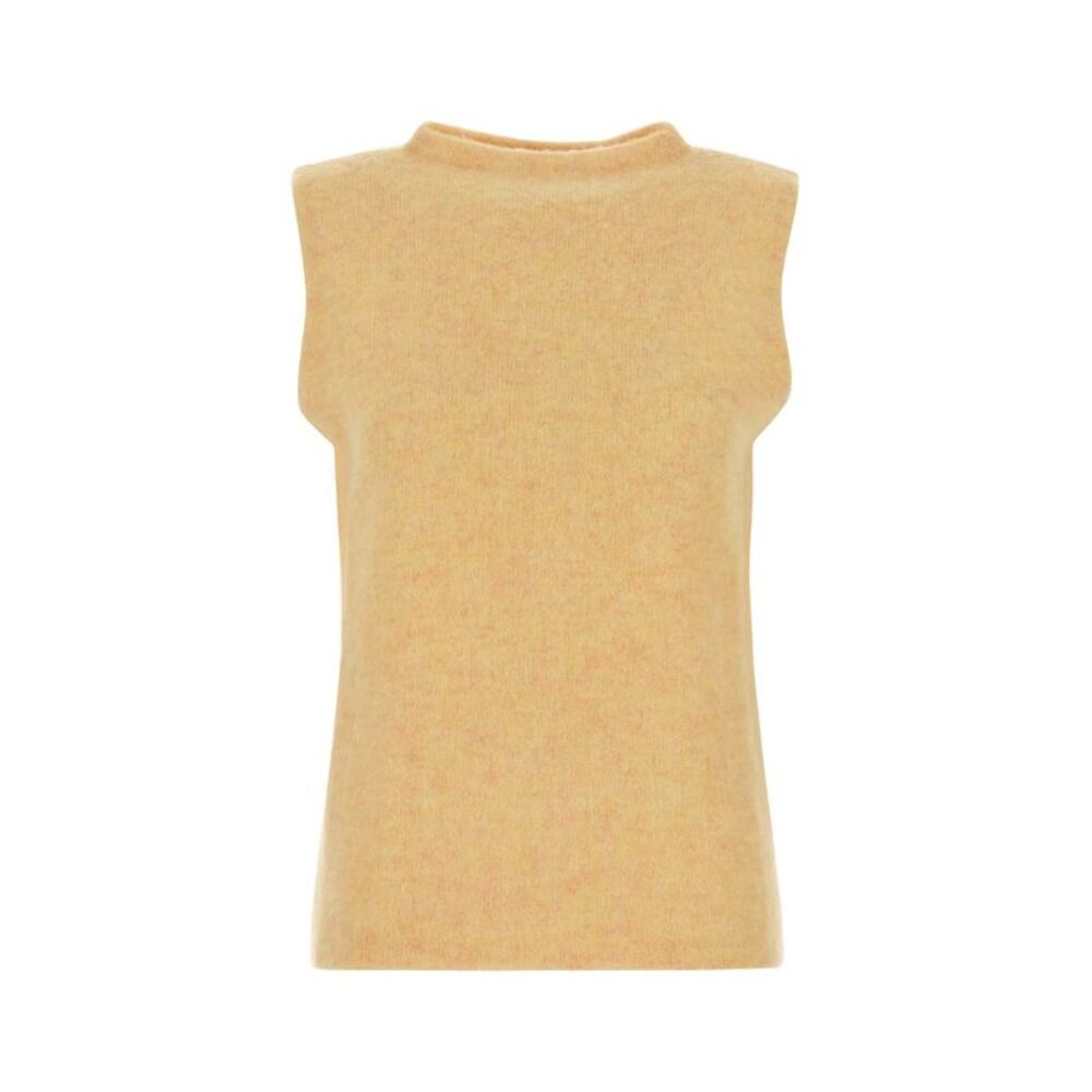 Miu Miu Women Melange Yellow Wool Vest